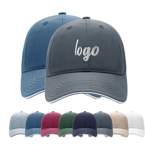 قبعة بيسبول عالية الجودة من القطن والبوليستر مع شعار مطبوع وحافة منحنية، قبعة سوداء بـ 6 ألواح مع تطريز شعار نيويورك مخصص - Product Image 1