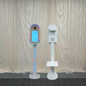 Cabine de miroir ovale portable de 15.6 pouces avec cadre LED Cabine photo numérique DSLR - Product Image 1