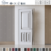 Portes intérieures classiques insonorisées de conception italienne pour chambre d'hôtel, portes blanches traditionnelles en bois massif pré-montées