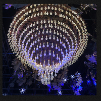 Le plus récent 10 têtes Transparent acrylique suspendu mariage plafond cascade chute lumières lustre Arrangement accessoires lumière LED chaîne