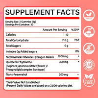 Hoytone OEM Gummies NAD+ Personnalisées 1000mg Nicotinamide Riboside Trans-Resvératrol Quercétine Antioxydant Énergie Cellulaire Santé