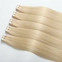 Extensions de cheveux à bandes adhésives de qualité supérieure, cheveux humains russes, blond gris 613, prix de gros direct usine pour salons