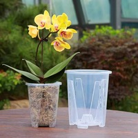 Vente en gros 2024 Nouveau pot d'orchidée en plastique transparent Récipient transparent Pot de fleur perforé Gobelet avec paroi épaissie