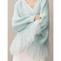 Cardigan en maille à volants tendance 2026 pour femme, manches longues, doux, élégant, décontracté, féminin, romantique, confortable et polyvalent