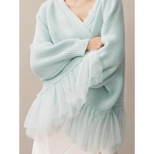 <span class=keywords><strong>Cardigan</strong></span> en <span class=keywords><strong>maille</strong></span> à volants tendance 2026 pour femme, manches longues, doux, élégant, décontracté, féminin, romantique, confortable et polyvalent - Product Image 2