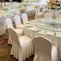 Custom Hotel Wedding Banquet Pleated Skirt Chair Covers (Spandex/Polyester) Wholesale Ideal for Parties, Birthday Events More