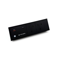 Prise de courant à fixation sur bureau personnalisable en alliage d'aluminium, design réglable en hauteur, charge rapide USB-A et USB-C 65W, pour bureau industriel