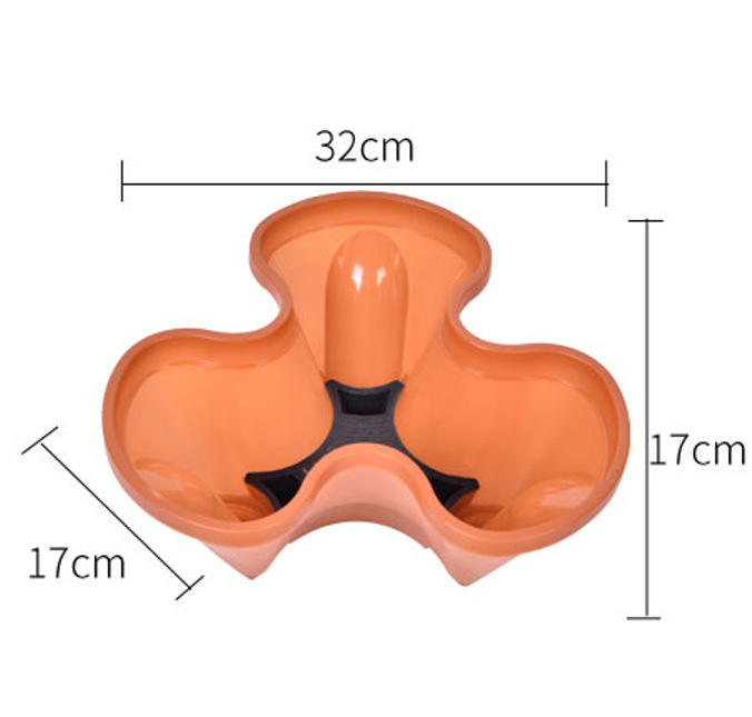 Pot à trois pétales Couleur brique