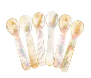 Shining Mother of Pearl MOP Shell Spoons for Caviar, Ice cream, Egg Serving