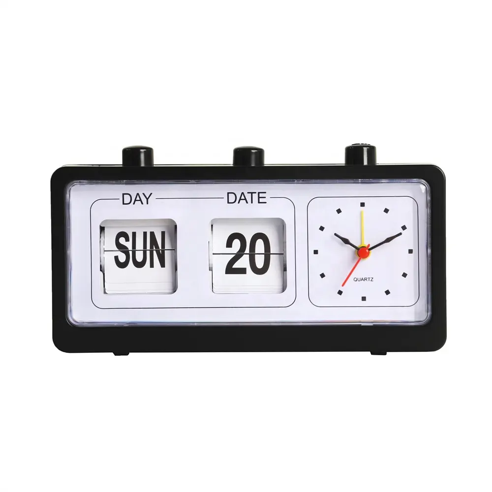 Good Quality Time Display Manual Page Date Day Turning Flip Stand Clock Flip Table Desk Clock Promotion gift office