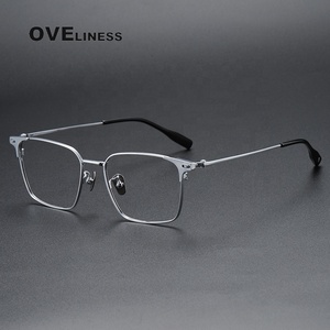 Montura de gafas ópticas de titanio puro para hombre, montura de gafas graduadas ópticas completas para miopía cuadrada para hombre, gafas nuevas 2024 - Product Image 2