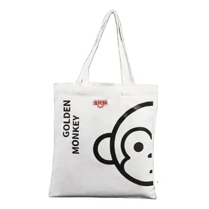 Makeup Shopping Small cloth logo monkey pattern Tote Cotton Canvas Custom Canvas Bag With Custom Printed Logo