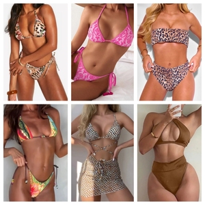 Trajes de Baño de Verano para Mujer, Conjuntos de Bikini de Materiales Mixtos, Plazo de Entrega de Muestras de 7 Días, Pedidos al por Mayor, Colores Personalizados - Product Image 3