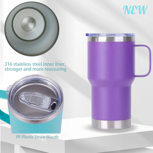 Gobelet de voyage en acier inoxydable à double paroi, personnalisé, 20 oz ou 30 oz, avec revêtement en poudre, isolé, pour café - Product Image 3