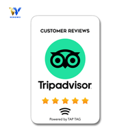 Carte de visite NFC en PVC imperméable avec puce NFC215 pour Instagram/TikTok/WhatsApp/Google Review