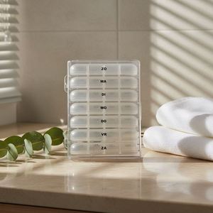 Organisateur de pilules hebdomadaire portable de grande taille, 4 fois par jour, boîte à pilules transparente avec 28 compartiments - Product Image 1