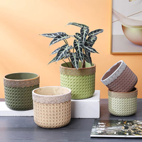 Pots décoratifs en ciment de jardin pour bureau intérieur, pots en béton pour fleurs, cactus, plantes succulentes