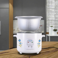 Cuisinière à riz électrique portable à cuisson rapide 1500W, avec pot intérieur amovible antiadhésif de 2L, à commande tactile, blanche, pour soupe et riz, avec mesure