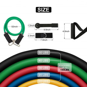 Bộ 11 Dây Kháng Lực Đặt Phụ Kiện Phòng Tập Thể Dục Tại Nhà Di Động Với Băng Tập Thể Dục 150 Lbs Để Tập Thể Dục/ - Product Image 3