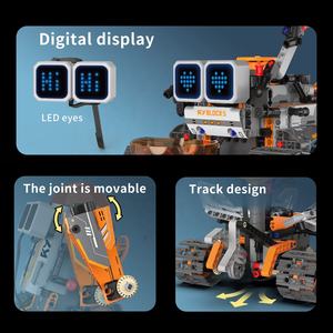Kit blok bangunan Robot pemrograman RC 5 in 1 STEM DIY aplikasi perakitan & Mainan konstruksi proyek Robot Remote Control dengan LED - Product Image 4