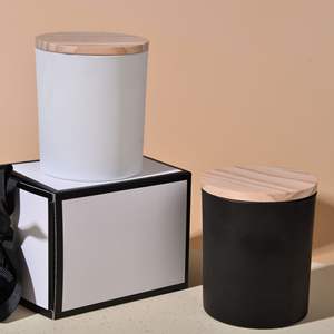 Fragancia de aromaterapia de alta calidad, cera mixta de soja, vidrio esmerilado, decoración del hogar, velas perfumadas Premium, Blanco/Negro, 8x9cm - Product Image 1