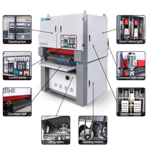 <span class=keywords><strong>Ponceuse</strong></span> à <span class=keywords><strong>bande</strong></span> large automatique à haut rendement pour le ponçage du bois pour l'utilisation de meubles MDF avec pièces de noyau de moteur de roulement de moteur - Product Image 4