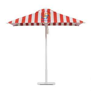 Sombrilla de Patio y Jardín, Sombrilla de Playa Impermeable, Protección Solar Anti-UV, Poste Central, Borde Festoneado a Rayas - Product Image 6