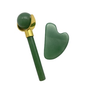 Green Aventurine <b>Jade</b> Face Lift Anti puffiness Singe Head Durable <b>Jade</b> <b>Roller</b> for face - Product Image 1