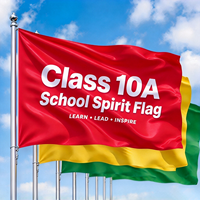 Drapeau personnalisé imprimé recto-verso en polyester 3x5 pieds avec mât et 2 œillets pour activités scolaires, rencontres sportives, grands festivals