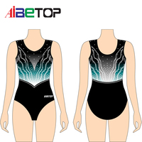 Justaucorps de gymnastique et de danse pour filles, personnalisés, élégants, avec strass, sans manches
