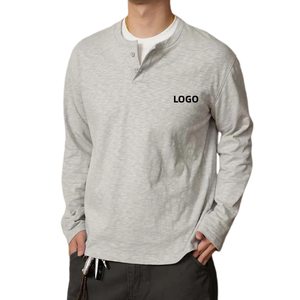 เสื้อยืดแขนยาวทรงเฮนลีย์ผู้ชาย รุ่น 8061 ผ้าฝ้ายลำลอง พิมพ์ลายโลโก้ ทรงปกติ ผ้าถัก ระบายอากาศดี คอกลม - Product Image 1