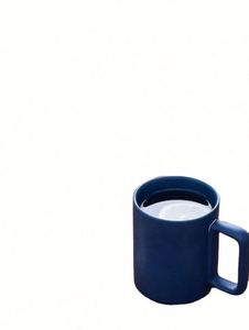 Nordic Folk Art Style Custom Logo Cork Base Ceramic Coffee Mug Insulated Wooden Bottom Plastic Lid Matte Grey <b>White</b> Black Glaze - Product Image 6