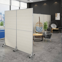 Cloison de séparation de bureau, cloison de séparation de pièce mobile, cloison de séparation en aluminium sur roulettes