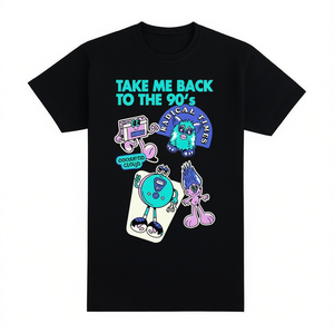 T-shirt rétro Take Me Back To The 90s, design nostalgique noir unisexe - Product Image 2