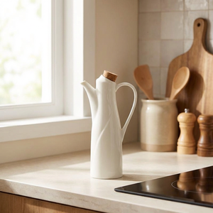 Nouvelle Bouteille d'Huile et de <span class=keywords><strong>Vinaigre</strong></span> en Porcelaine Blanche 2026, Distributeur d'Huile d'Olive en Céramique Moderne pour Cuisine, Contenants en Céramique - Product Image 5