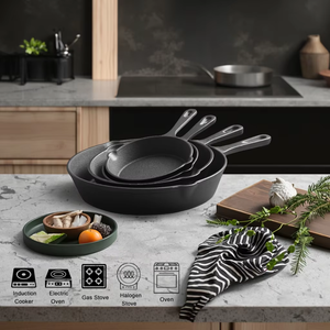 8.5cm-26cm Pre-Seasoned <strong>Cast</strong> Iron Fry <strong>Pan</strong> Eco-Friendly Oven Save Fry <strong>Pan</strong> for Frying Saute Cooking <strong>Cast</strong> Iron Cookware Set - Product Image 3