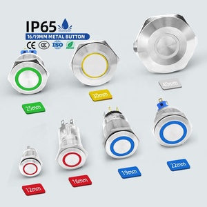 12/16/19/22/25/30mm <span class=keywords><strong>BENLEE</strong></span> 12V Verrouillage Lumière on OFF LED Acier Inoxydable Momentané Verrouillage Métal Bouton Poussoir Interrupteur - Product Image 1