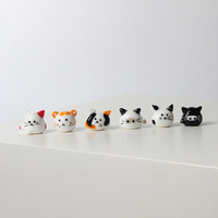 Ornements en verre de chats japonais faits à la main de Murano, idéaux pour la décoration de bureau, de maison, d'Halloween et de Noël