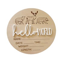Haute qualité bienvenue nouveau-né bois nom signes en bois mur signe Plaque pour la maison salon décor bébé naissance annonce