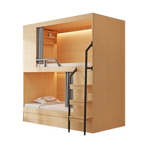 Cama litera de madera de fábrica para hotel, albergue juvenil, apartamento privado, cápsulas de dormir con diseño inspirado en cápsulas espaciales, para hoteles y apartamentos. - Product Image 3