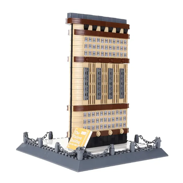 Wange-bloques de construcción de Arquitectura de Nueva York para niños, juguetes de bloques de modelo Flatiron, 4220