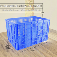Caisse de rangement empilable en plastique PE, étanche, recyclable, pour le transport, 670x480x420mm, panier en caoutchouc vulcanisé haute résistance