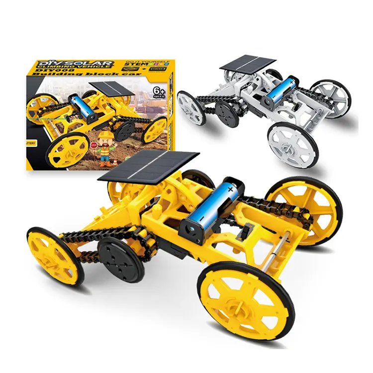 Конструктор «сделай сам» на солнечной энергии, строительные блоки, проект, четырехколесный привод, игрушки, научный пазл, электрическая модель