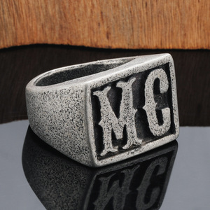 Bague en Acier Titane pour Homme, Style Hip Hop, Personnalisée, Simple, Large, Lettres Anglaises, Punk, Moto - Product Image 6