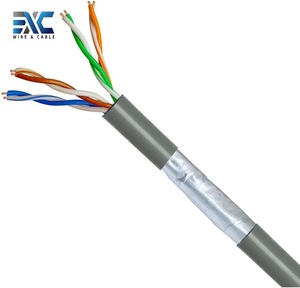 Cable protector de muestra gratis EXC Cat5e CCA cable FTP interior Cobre sólido 24AWG 4 pares 1000ft CAT5e Cable Lan - Product Image 1