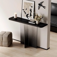 Console moderne de luxe rétro en bois massif avec design dégradé effet glace craquelée pour l'entrée de la maison