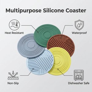Sous-verre en silicone de qualité alimentaire, résistant à la chaleur, antidérapant, protège-vaisselle pour la cuisine et les pique-niques - Product Image 6