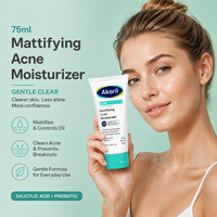 Akaril 75ml Hydratant Matifiant Anti-Acné à 0,5% d'Acide Salicylique, Absorbe l'Excès de Sébum, Fini Mat, Élimine les Imperfections, Peau Nette et Saine
