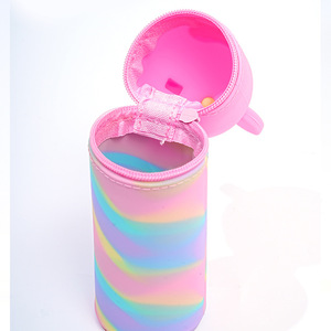 Trousse à crayons créative arc-en-ciel, fabrication sur mesure, étui en silicone avec fermeture éclair mignonne, boîte à crayons - Product Image 3