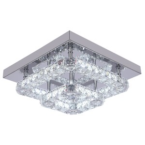 Plafonniers LED pour couloir et chambre à coucher avec cristal K9, 24W, 3 couleurs changeantes, plafonniers modernes encastrés - Product Image 1